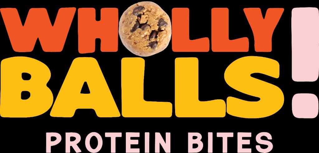 Birthday Bash flavor logo with orange, yellow, and pink type and a protein bite in the O