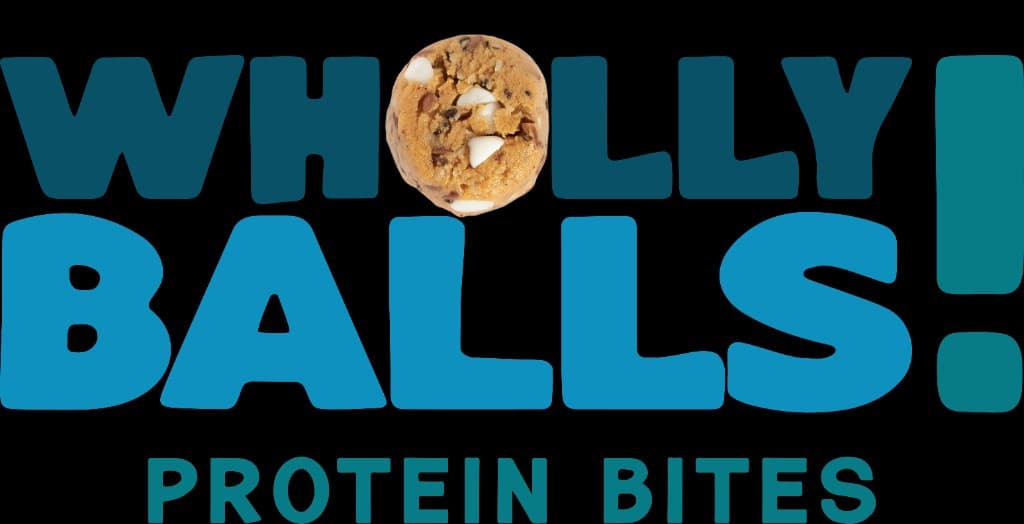 Mac Daddy flavor logo with teal and cyan type and a protein bite in the O