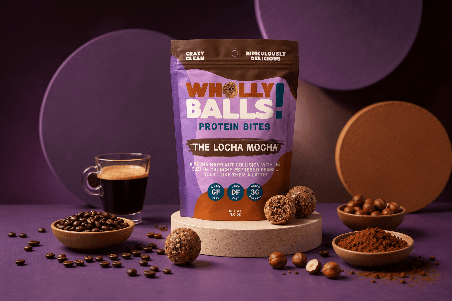 Wholly Balls packaging mockup exploration